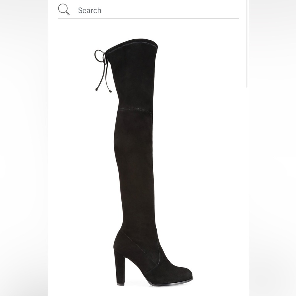 Stuart Weitzman Over the Knee Highland Boot Black Suede Size 7